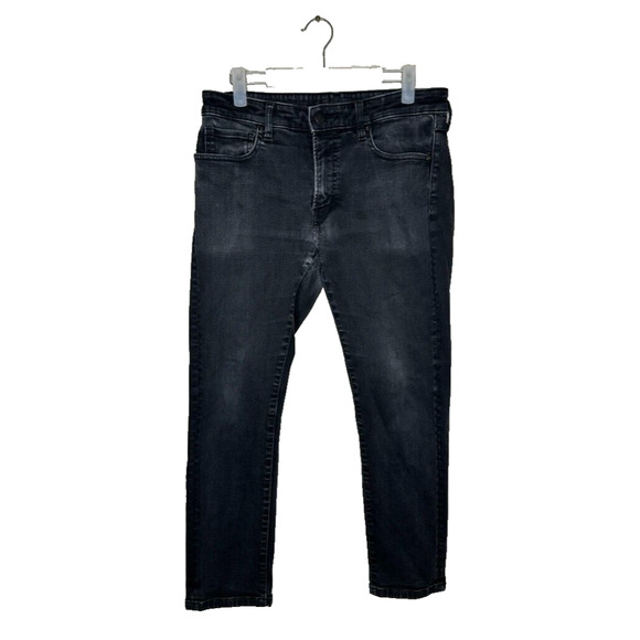 Uniqlo Skinny Jeans Womens Waist 30" Sz 1 Gray Mid Rise Stretch Tapered Pants - Picture 1 of 16
